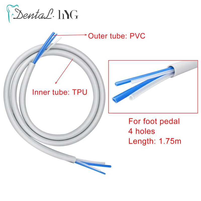 Tubo de manguera de pieza de mano Dental de , 2/4, orificios para materiales de odontología de pieza de mano Dental de alta velocidad, 1 Uds.: Rosa