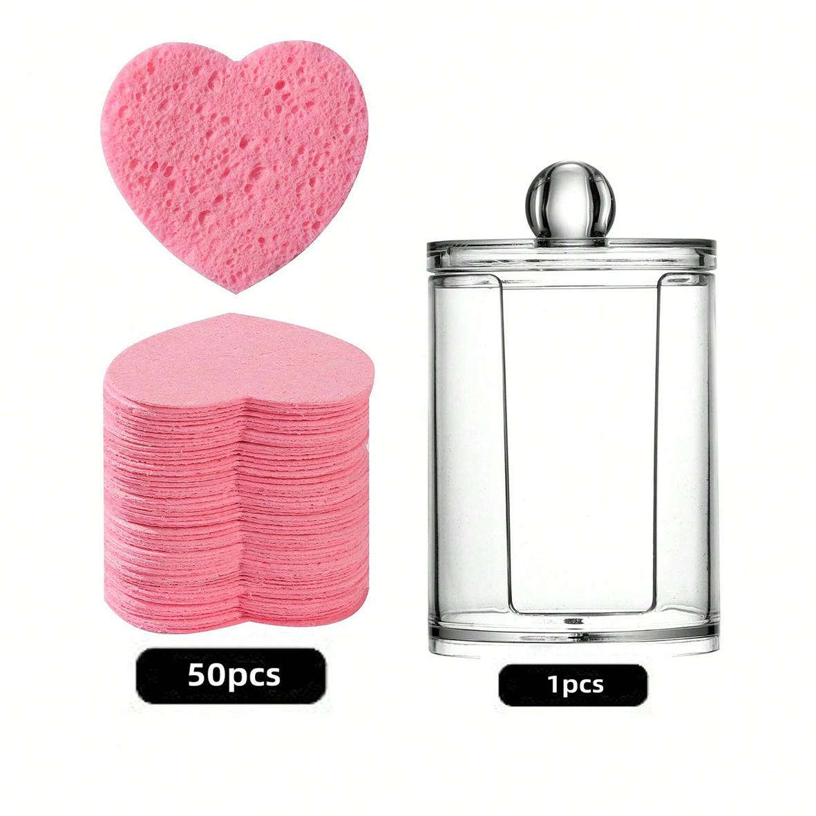 50 stuks gecomprimeerd gezichtsspons washandje Voor make-up verwijderen en exfoli gezichtsreinigingsmasker; make-up verwijderaar: Rood