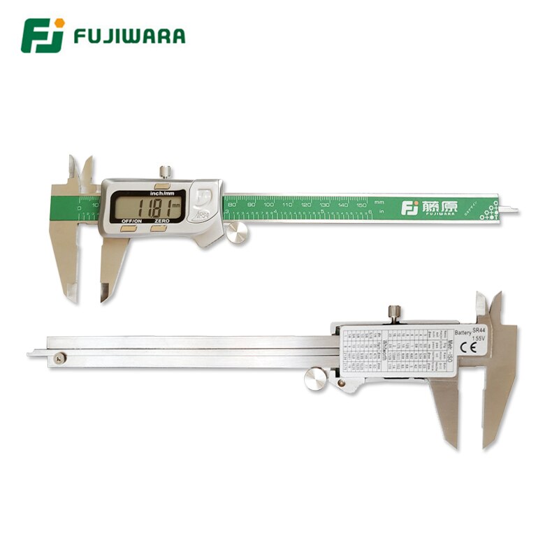 Fujiwara-paquímetro digital ip54 de aço inoxidável, calibre vernier eletrônico com tela lcd de 0-150mm/visual, 0-mm