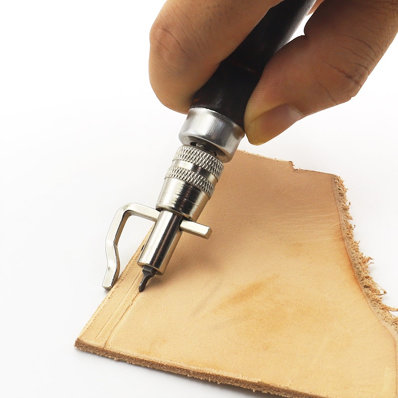 Verstelbare Groovende Apparaat Leer Tool Voor Verwerking De Randen Van De Huid Lederen Craft Stiksels Hamer Fold Leather Craft