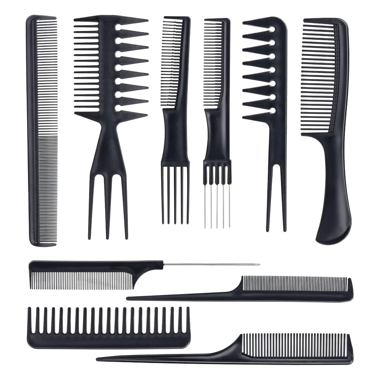 10Pcs Hair Styling Comb Set Salon Barber Hairstylist Big Wide Tooth Comb Hair Brush Retro Hairdressing Style Accessories