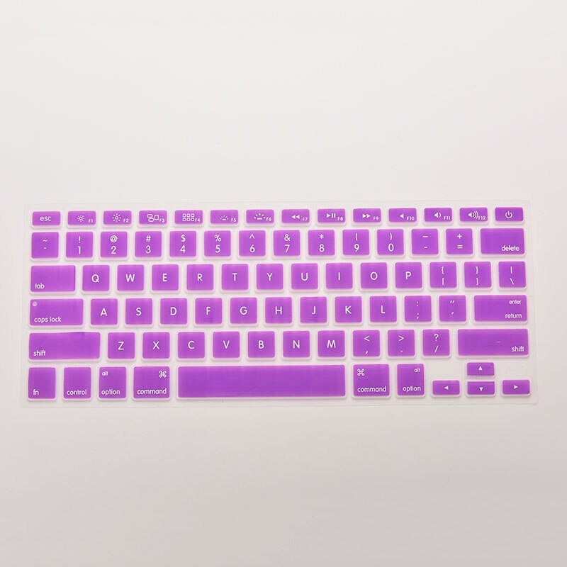 Funda de silicona con teclado para Apple Macbook Pro, MAC 13, 15 y 17, 7 colores,: Púrpura
