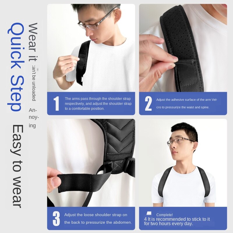 Wervelkolom Corset Terug Ondersteuning Houding Corrector Back Brace Verstelbare Houding Brace Voor Bovenrug Schouder Terug Pijnbestrijding Trainer