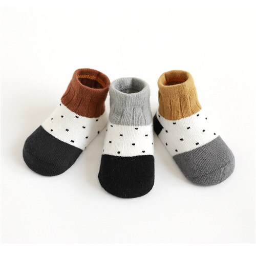 Chaussettes en coton pour bébés, accessoires pour vêtements, printemps-automne, 3, paires/lot: 3M