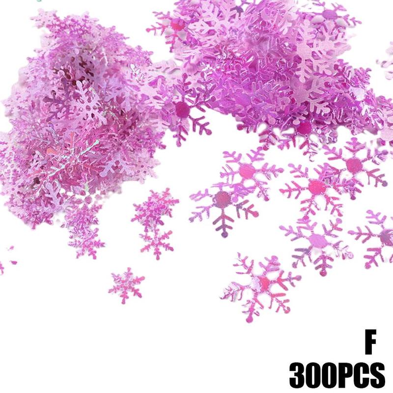 Copos de nieve para decoración navideña, adorno colgante de árbol de Navidad, decoración de copos de Navidad para jardín, vacaciones, de boda, 300 Uds.: F