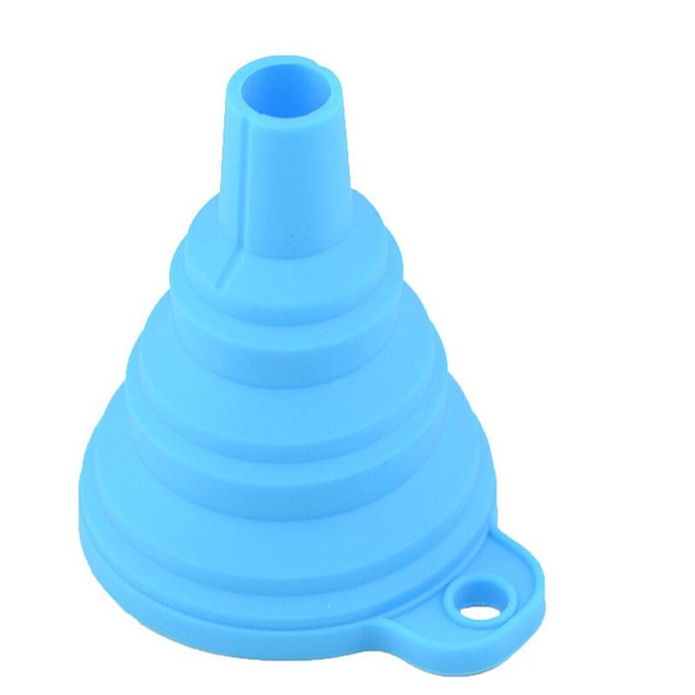 Mini Silicone Inklapbare Trechter Keuken Accessoires Vouwen Draagbare Trechters Worden Opgehangen Huishoudelijke Vloeibare Doseren Keuken Gereedschap: Blue