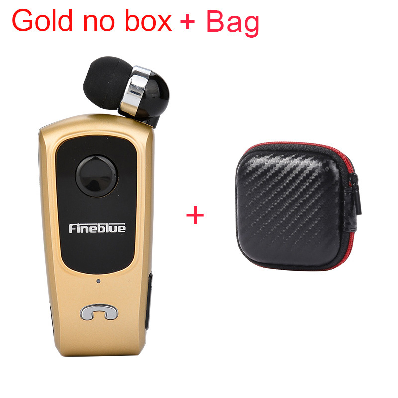 Fineblue F920 Wireless Earphone Bluetooth Headset Ears in Lotus with Wire Clip Earphones Earbuds Retractable Headphone: Beige