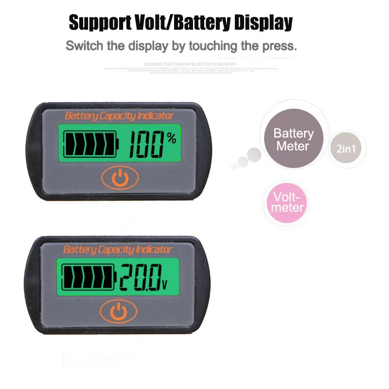 12V/24V Durable LCD Digital Display Lead-Acid Battery Percentage Voltmeter Voltage Meter Batterie Capacity Test Tool