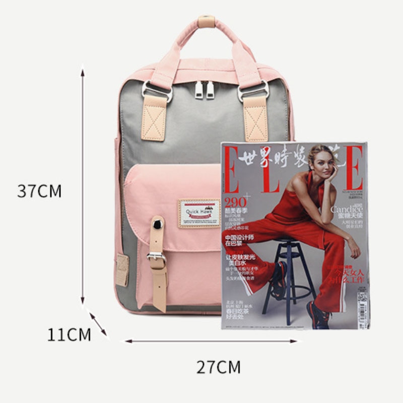 Travel bag solid color Oxford waterproof backpack women's high-capacity school bag women canvas retro laptop backpacks