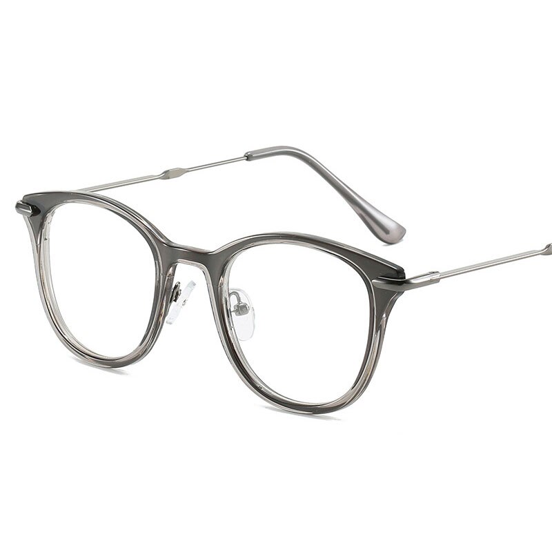 Vintage Eyewear Bril Frame Clear Glazen Half Frame Metalen Brillen Optische Bril Casual Frame Studenten Nep Bril: Black