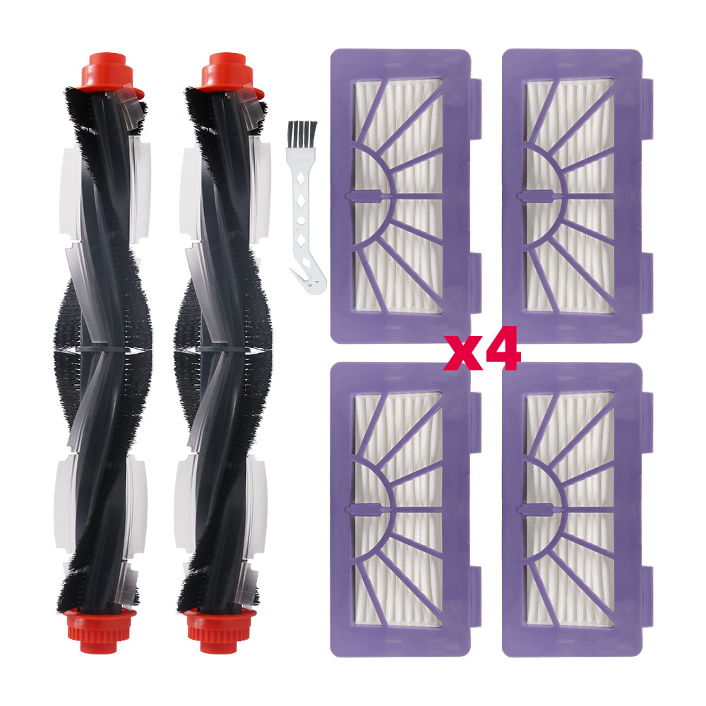 For Neato XV-11, XV-12, XV-14, XV-15, XV-21, XV-25, XV Signature Series Vacuum Cleaner Roller Main Brush Hepa Filter Parts Spare: Red