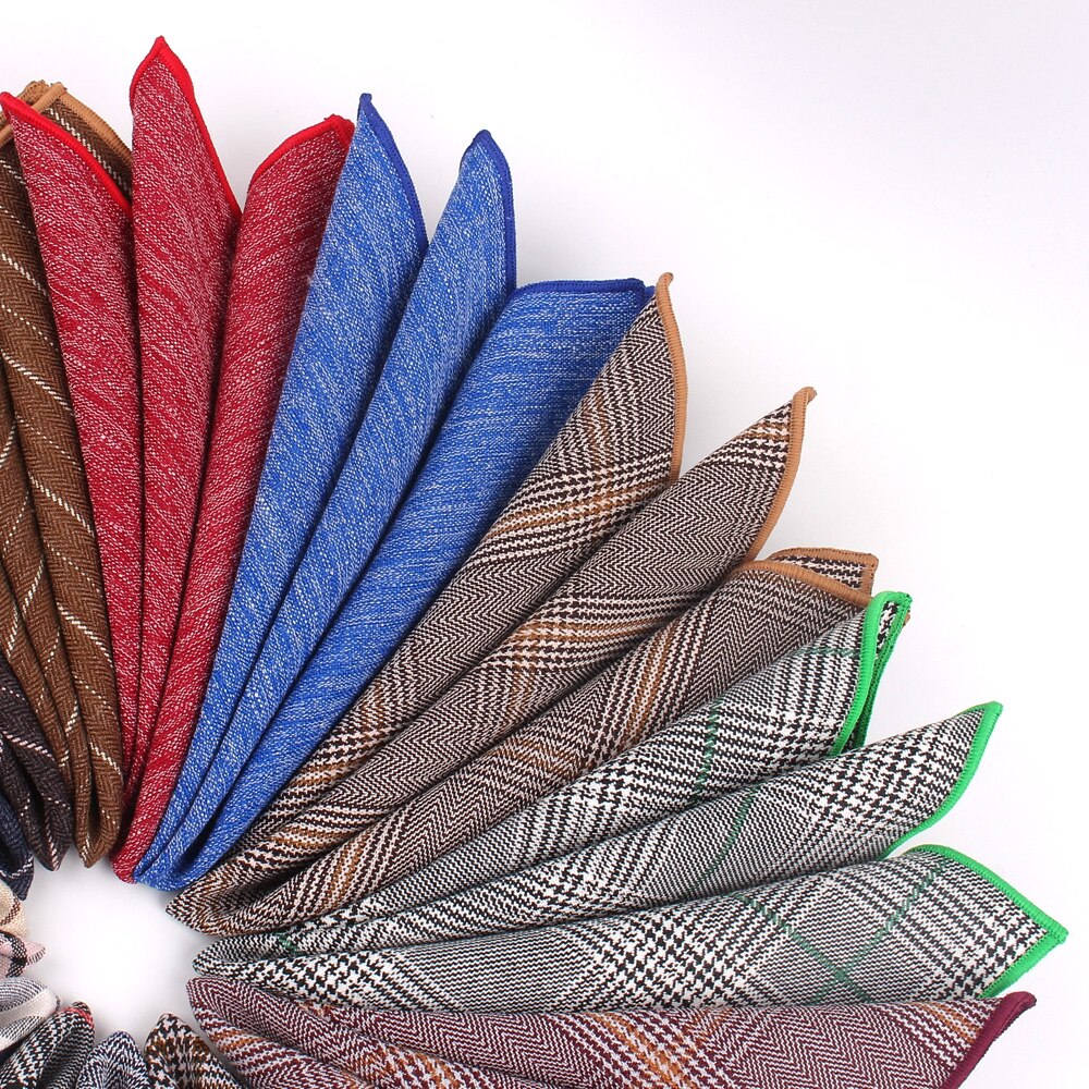 Suits Pocket Square For Men Business Chest Towel Hanky Gentlemen Hankies Classic Plaid Mens Handkerchief