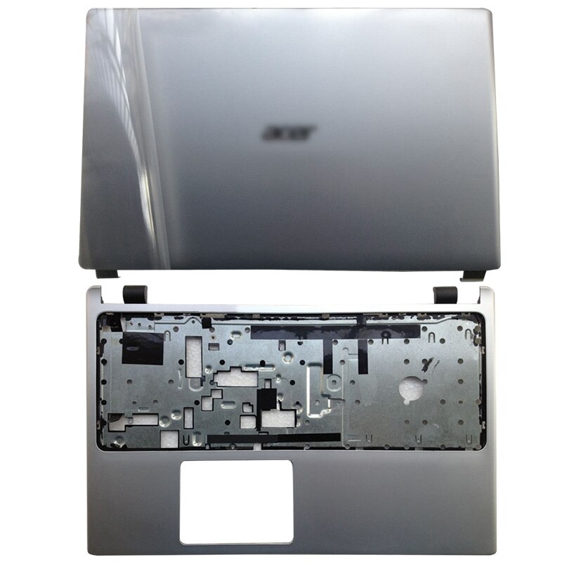 Coque arrière LCD pour ordinateur portable Acer Aspire V5-571 V5-531 V5-571G V5-531G, lunette avant, charnières, repose-paume, boîtier inférieur argenté