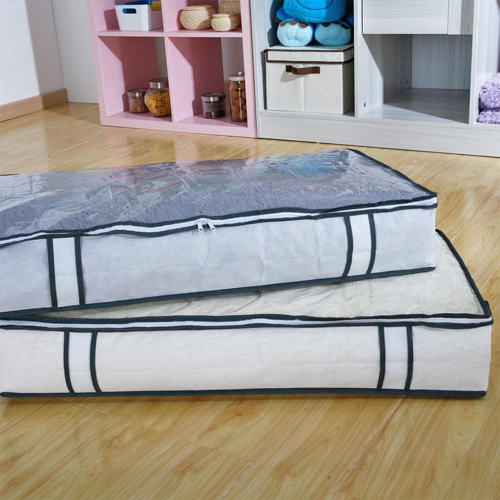 1pc stor kapasitet under sengen oppbevaringsskuff organisering ikke-vevd pvc oppbevaringsboks for klær/tepper/sko 80*45*15cm
