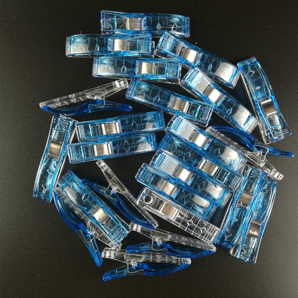 10 stk kløver pvc plastik clips til strikning hæklet patchwork syning gør-det-selv håndværk quilt quilting clips beklædningsclips: Blå