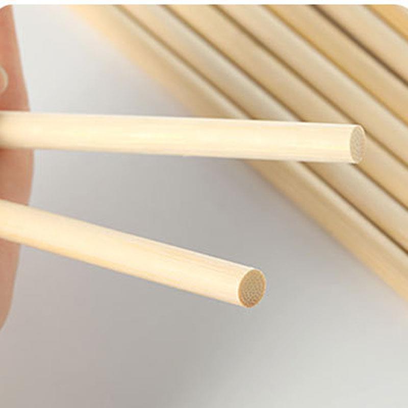 Palos redondos de bambú de madera de 3-8mm, manualidades hechas a mano, Material de palitos de madera pequeños para suministros de carpintería