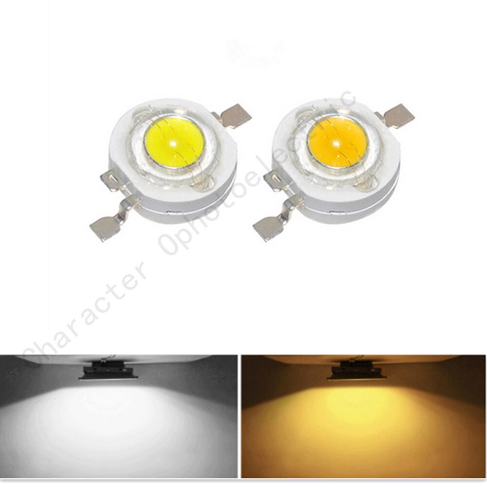 10 stuks 1w krachtige led 3w kralen 20000k warm wit, neutraal wit, koel wit 30000k 10000k -chip-emitter voor doe-het-zelfverlichting