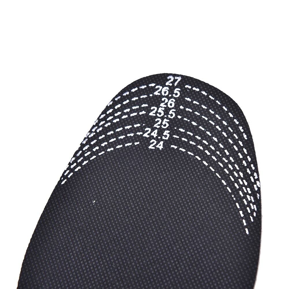 Semelles intérieures noires réglables pour hommes, 1 paire, coussin de pied, Inserts de chaussures, en bambou, charbon de bois, déodorant