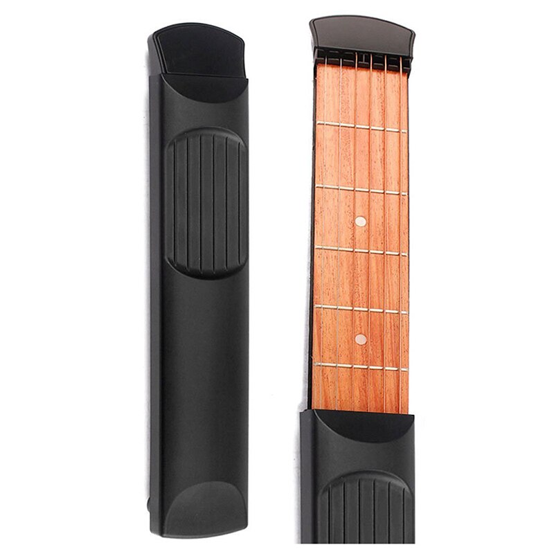 Guitare de poche Portable, modèle frette, pratique du bois, 6 cordes, outil d&#39;entraînement, Gadget pour débutants: Default Title