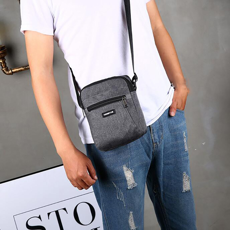 Men's Messenger Bag Crossbody Shoulder Bags Travel Bag Man Purse Small Sling Pack for Work Business: dark gray