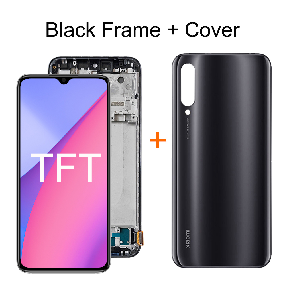AMOLED for Mi A3 M1906F9SH Display with Frame, for Xiaomi Mi CC9e Lcd Display Touch Screen Digitizer Assembly Replacement CC9E: AQUA