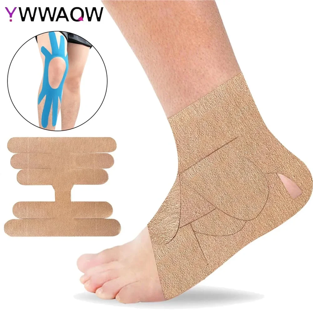 2 pièce/ensemble bande de kinésiologie, bande adhésive élastique de soutien musculaire pour sport athlétique, récupération de thérapie pour les genoux, la cheville, soulagement des douleurs articulaires
