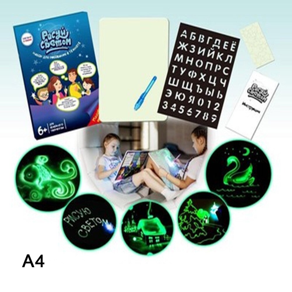 Draw with Light Developing Tablet Drawing Board Graffiti Writing for Children Kids