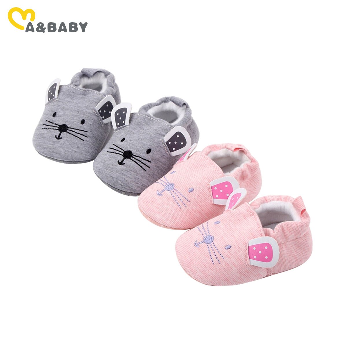 Ma & baby 0-24m nyfødte baby baby pige dreng krybbe sko tegneserie dyr varme sko til baby efterår vinter