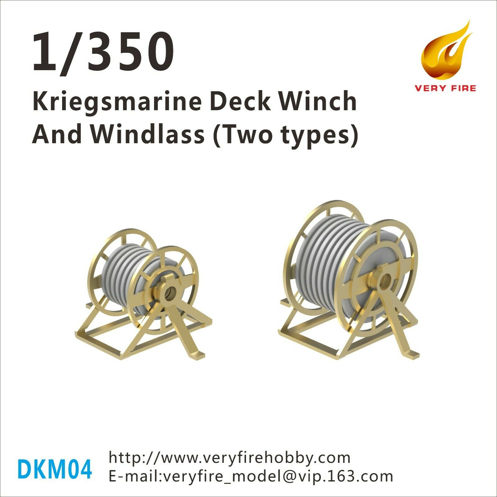 Zeer Brand DKM04 1/350 Kriegsmarine Dek Lier En Ankerlier 2 Types (22 Sets)
