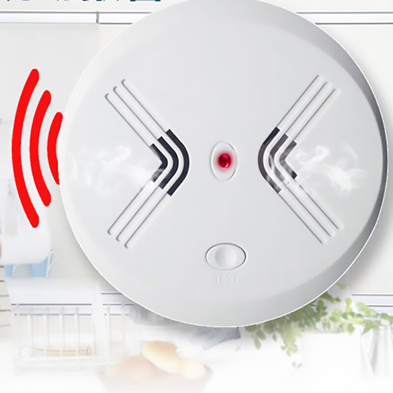 Uafhængig brandalarm røgdetektor hjem høj følsomhed sikkerhedsbeskyttelsessystem kablet sensor mini bærbar til fabrik