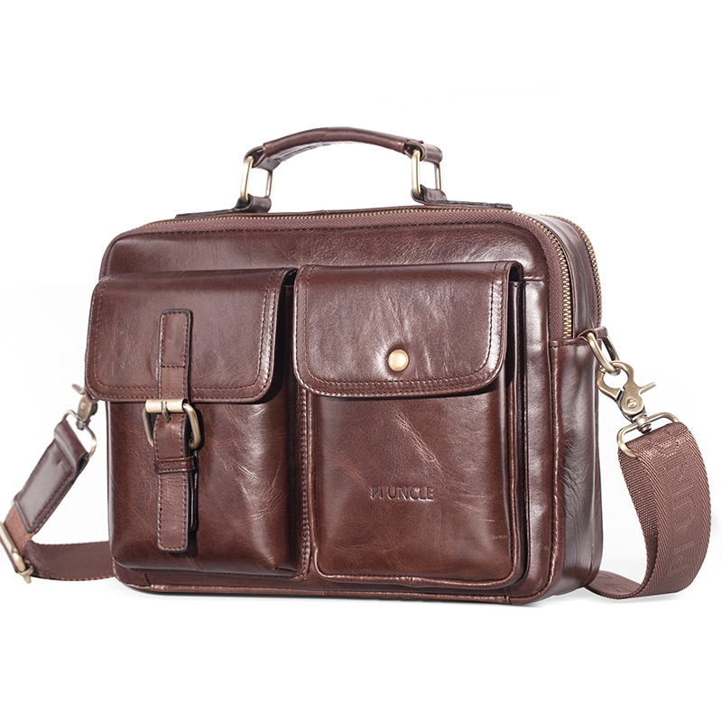 Maletín para hombre, de cuero auténtico bandolera, bandoleras clásicas para hombre, bandolera multicompartimiento, bolsos de mano de cuero