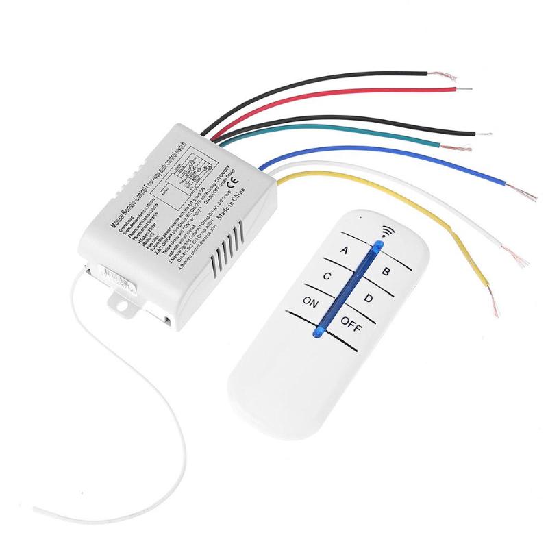 4 relæ 220v trådløs fjernbetjening tænd/sluk 220v lampe lys digital trådløs væg fjernbetjening modtager sender til