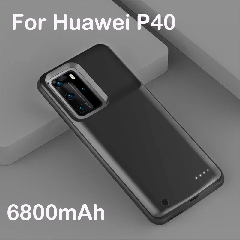 Custodia per caricabatteria di Backup esterna da 6800mAh per custodia per batteria Huawei P30 Pro P40 Pro per custodia per caricabatterie per banca di alimentazione Huawei P40 P30: rosa