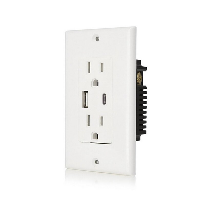 Us amerikansk standard 4.8a vægstik usb type a type c lade strømadapter udtag universal stik, tr beskyttelse, hurtigopladning