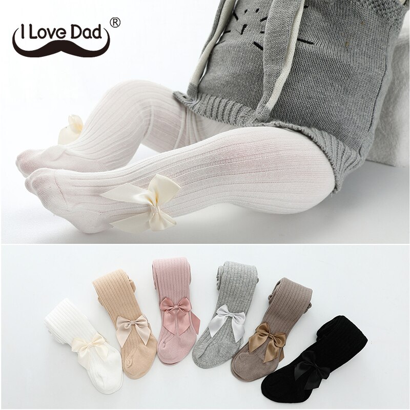 Nette Bowknot Baby Mädchen Strumpfhosen Weiche Baumwolle freundlicher Strumpfhosen Einfarbig Baby Mädchen Zeug Frühling Herbst Kleinkind Kleinkind Strümpfe