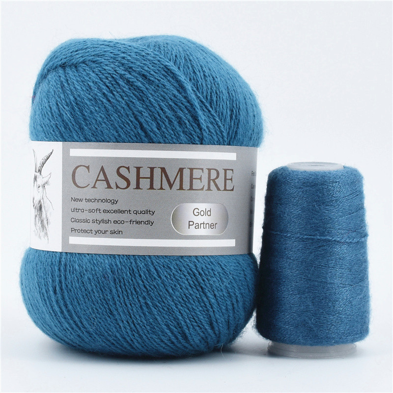 Hilo de tejer de 3 capas, hilo de Cachemira de estambre fino para camiseta, 1 madeja de 338m y 70g, línea de ganchillo de lana para costura: Transparente