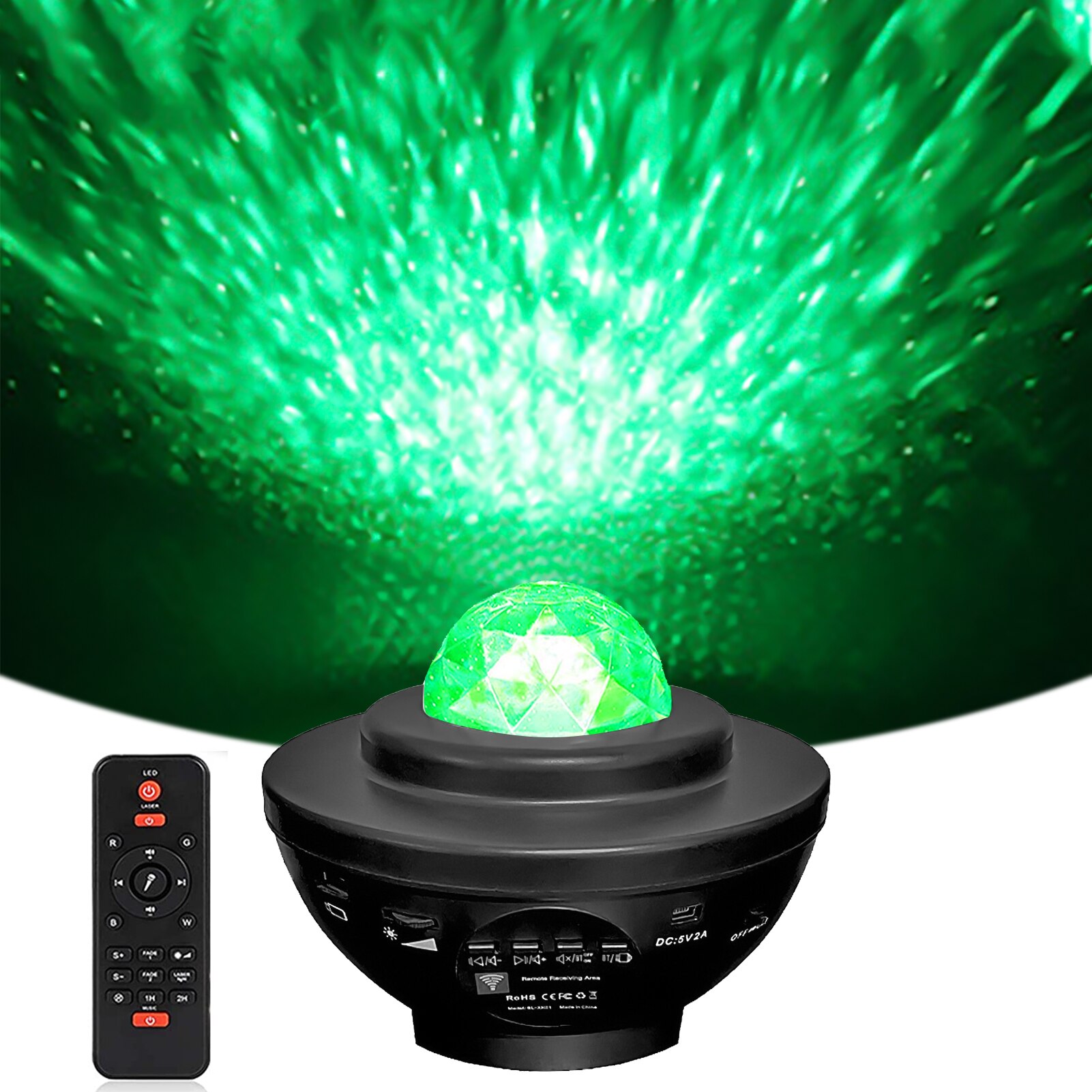 Usb Led Star Night Light Music Starry Water Wave Led Projector Licht Bluetooth Projector Sound-Activated Projector Licht Decor