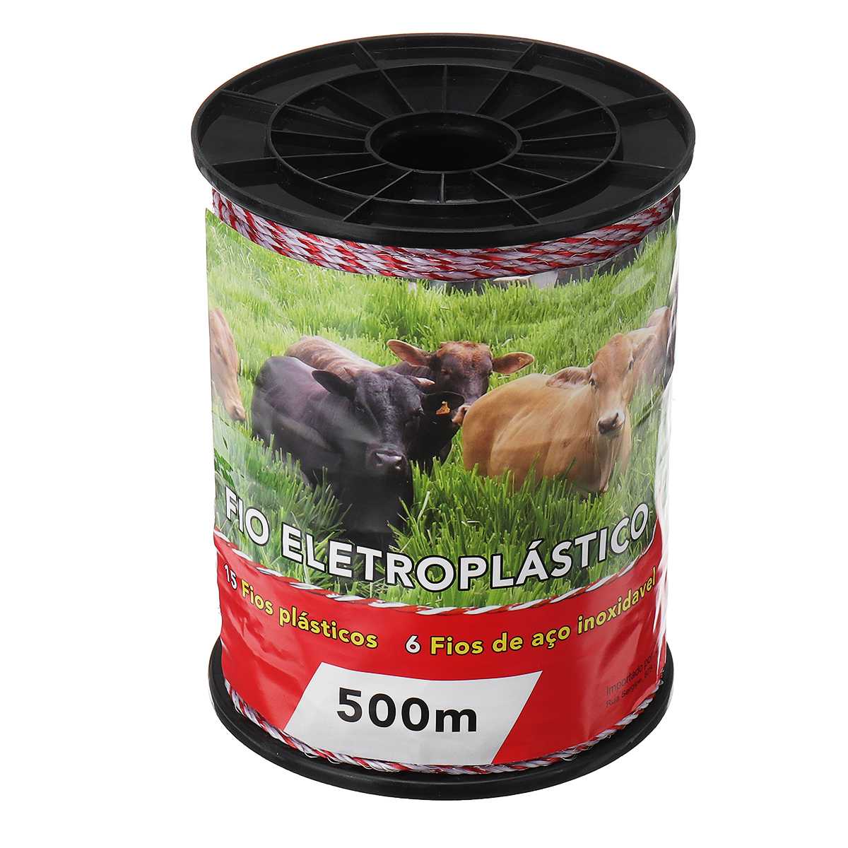 500M Roll Electric Fence Rope Red White Polywire with Steel Poly Rope for Horse Animal Fencing Ultra Low Resistance Wire Roll