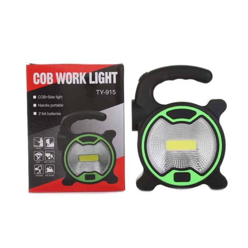Przenośna, bardzo jasna lampa robocza kempingowa, akumulatorowa lampa ręczna COB LED, latarka, zewnętrzne oświetlenie namiotu bez baterii