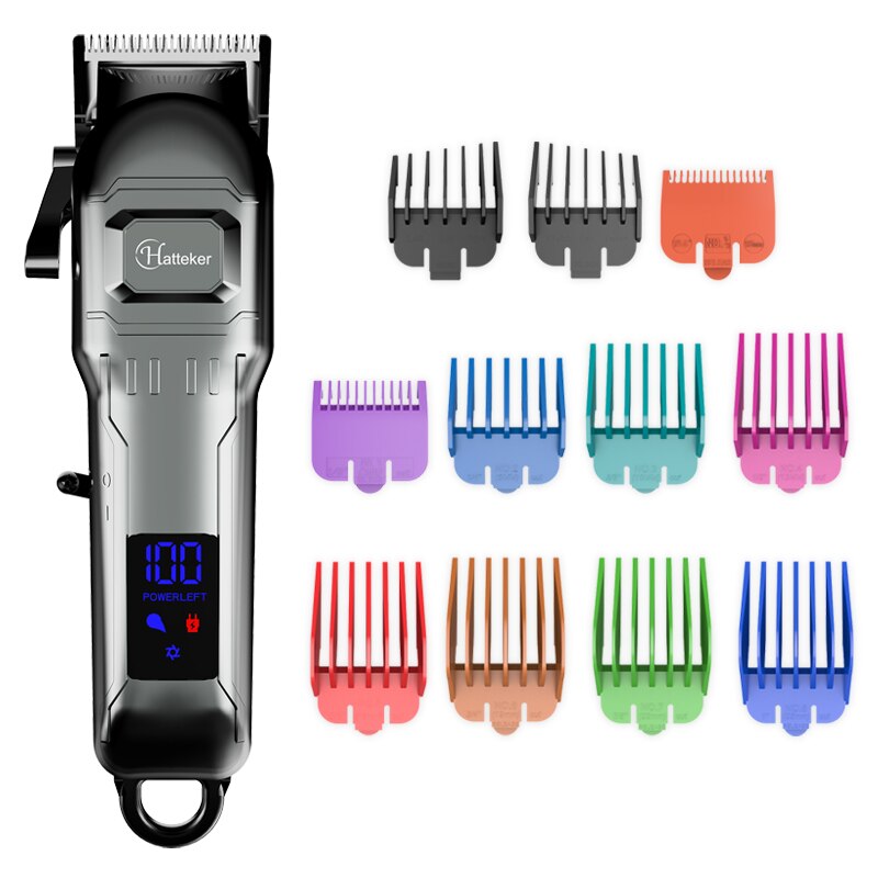 digital display adjustable hair clipper strong electric hair trimmer cord cordless hair cutter barber machine set