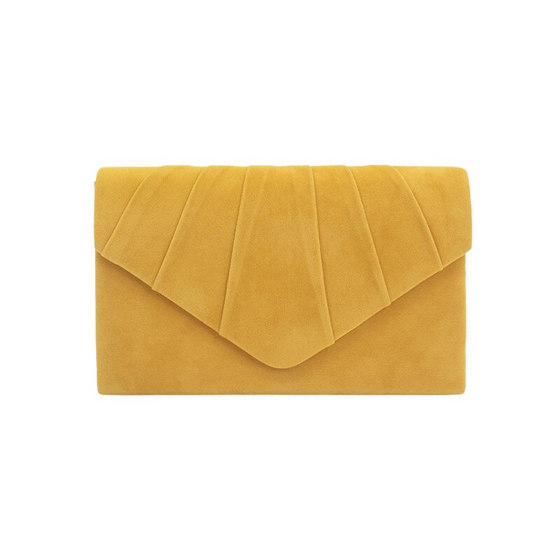 Sac à main en daim plissé pour femmes, pochette de soirée, de bal, de mariage: Or