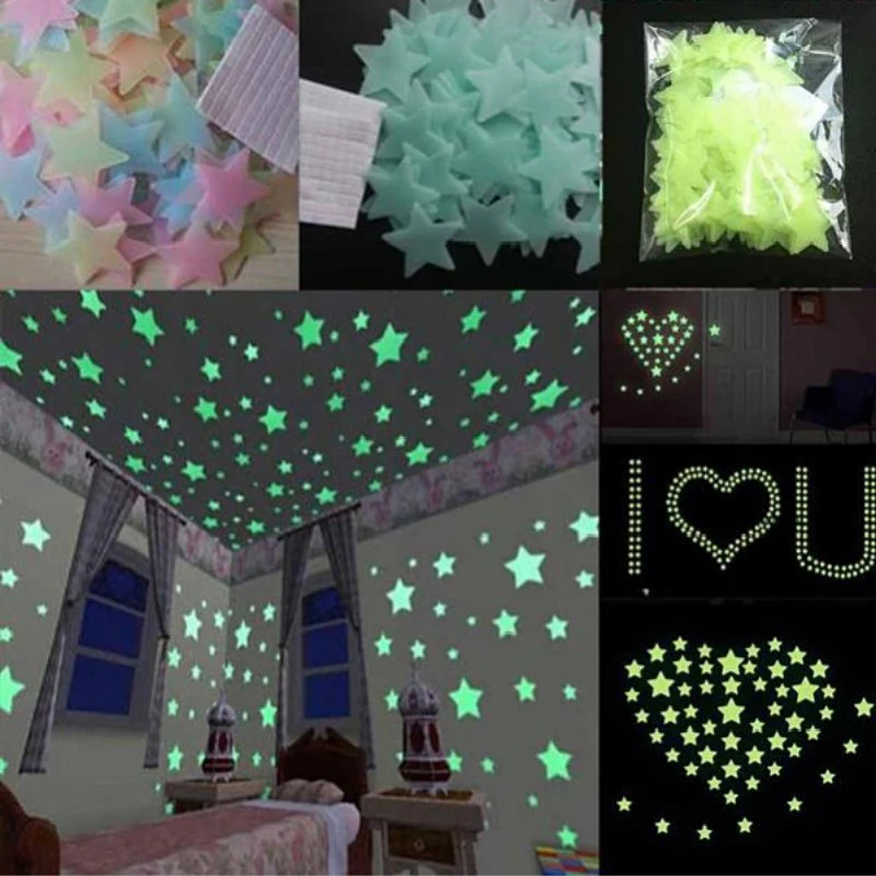 Wall Stickers Luminous Stickers Fluorescent Stars Shine In The Dark Glow In The Dark Stars Star Fluorescent Ceiling