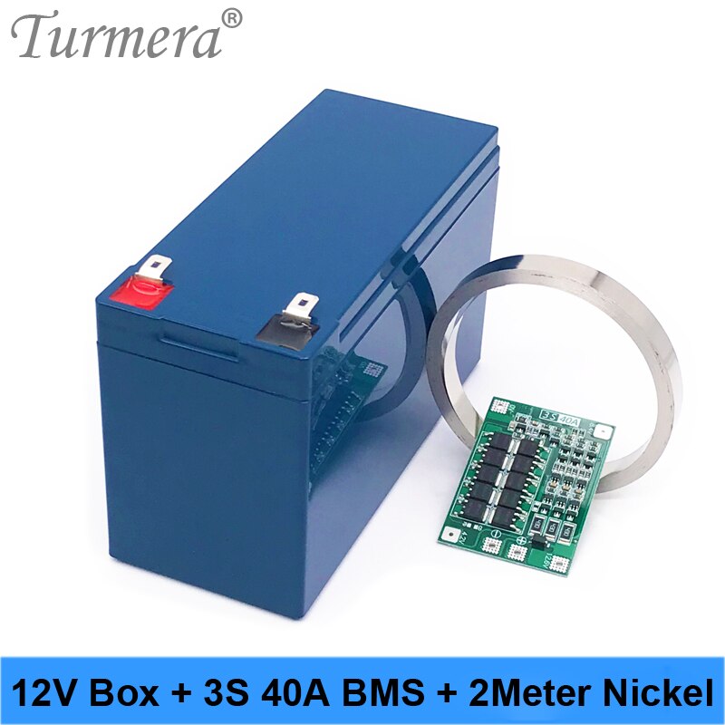 Turmera 12V Batterij Doos Li-Ion Batterij Storage Case 3X7 Beugel Voor 12V 24V Ononderbroken Power supply En E-Bike Batterij Gebruik: Blue-BMS-Nickel