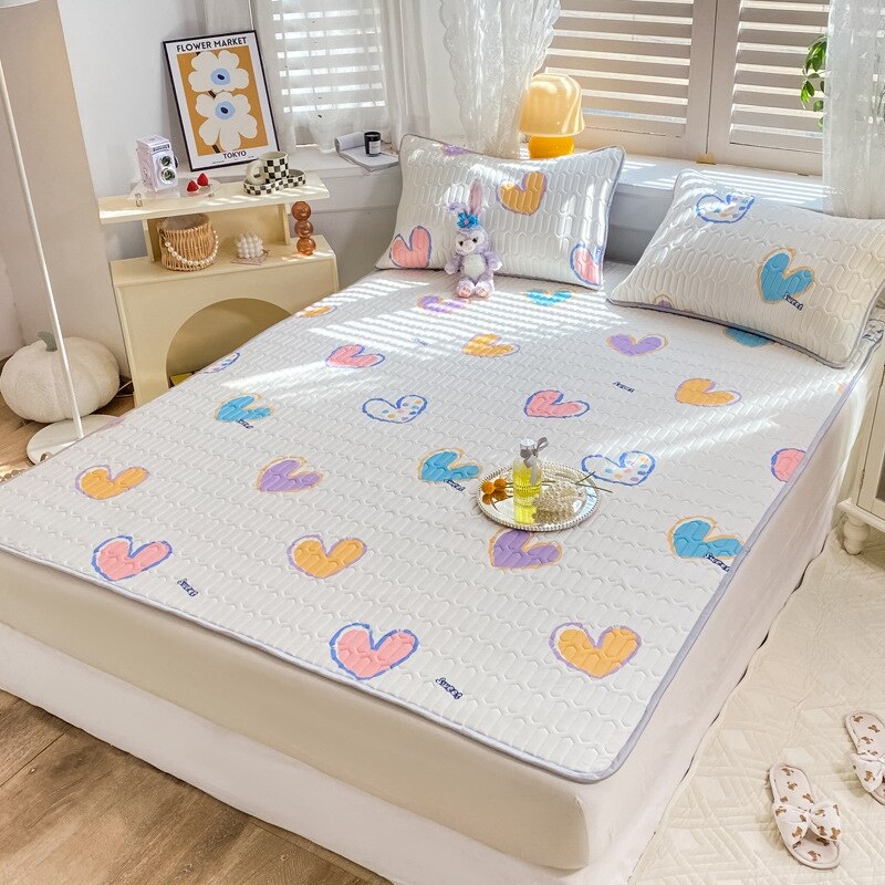 Ins Zomer Koel Slapen Mat Latex Vouwen Bed Mat Huidvriendelijke Bed Matrashoes Koele Anti-Slip Slapen mat Voor 0.9/1.2/1.5M