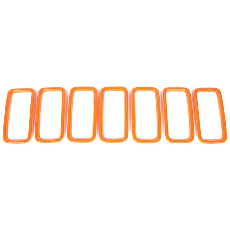 Front Grille Grill Inserts Trim Mesh Grill Insert Grille Guard Front Voor Jeep Renegade + 7Pcs Oranje