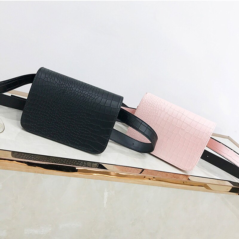 Moda Modello Del Coccodrillo Marsupi di Cuoio Delle Donne Sacchetto Del Telefono Confezioni Petto Delle Signore Sacchetto Della Cinghia Della cinghia Larga Femminile Crossbody Flap