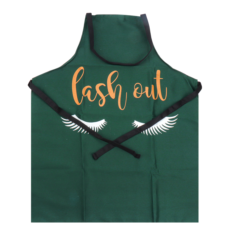 Bronzing Eyelash Pattern Grafted false eyelash Apron Women Adult Home Cooking Baking Cleaning Aprons Bibs Kitchen tools: Gold