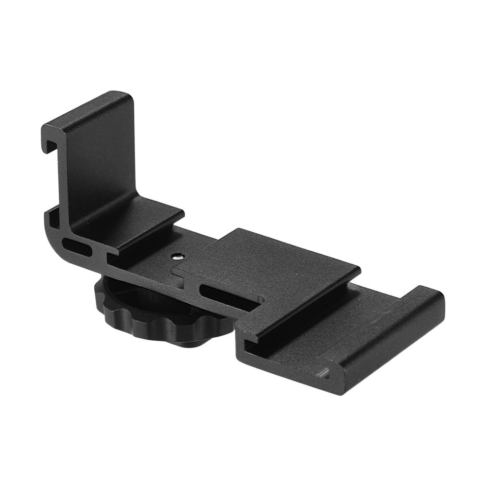 Aluminum Alloy Triple Cold Shoe Adapter Vlogging Video Extension Bar Bracket with Screw Mount for Video Camera Accessory