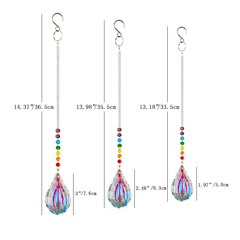 50/63/76mm Rainbow Crystal Prism Pendant Prism Hanging Pendant Crystals Window Prism Pendant Home Decor