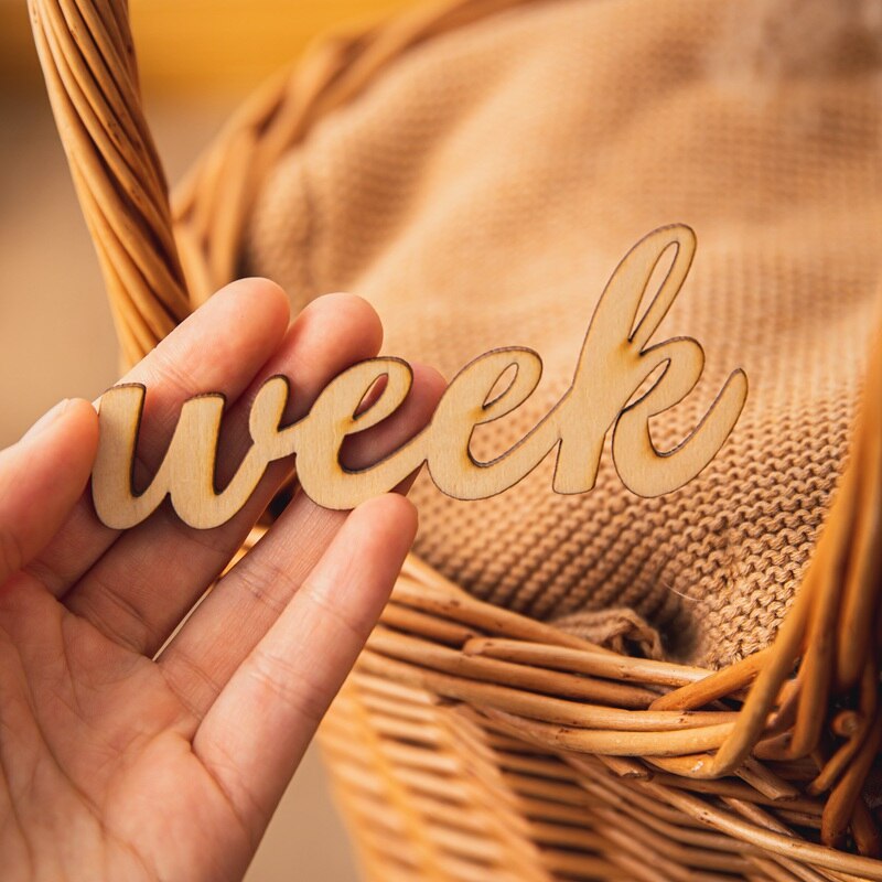 19 st / parti baby milstolpe kort träfotografering milstolpar minnesmärke nyfödda minnesmärkenir nyfödda fototillbehör